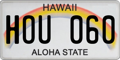 HI license plate HOU060