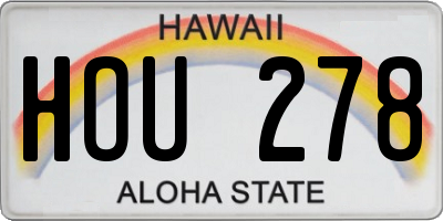 HI license plate HOU278