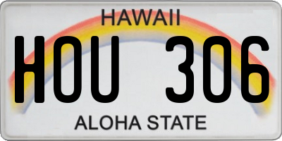 HI license plate HOU306