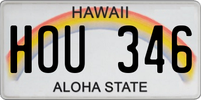 HI license plate HOU346