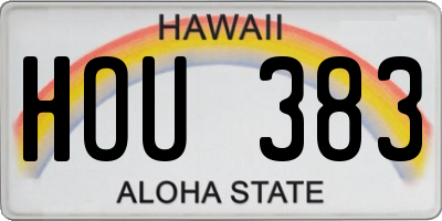 HI license plate HOU383