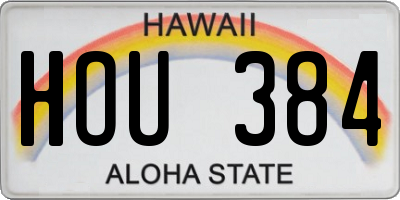 HI license plate HOU384
