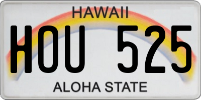 HI license plate HOU525