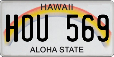HI license plate HOU569
