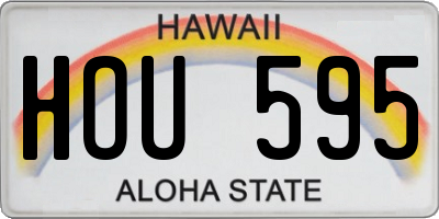 HI license plate HOU595