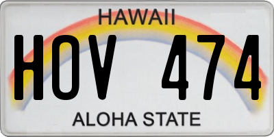 HI license plate HOV474