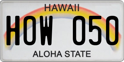 HI license plate HOW050