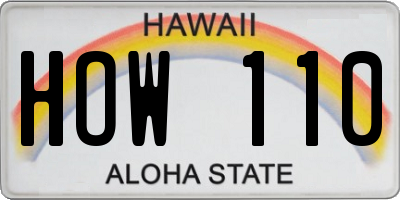 HI license plate HOW110