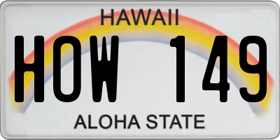 HI license plate HOW149