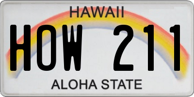 HI license plate HOW211