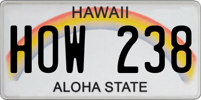 HI license plate HOW238