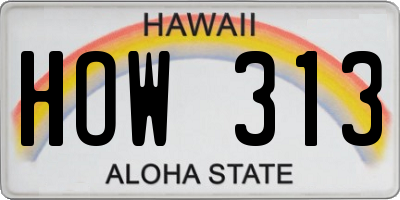 HI license plate HOW313