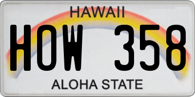 HI license plate HOW358