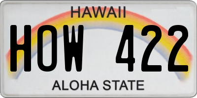 HI license plate HOW422