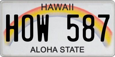 HI license plate HOW587