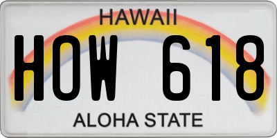 HI license plate HOW618