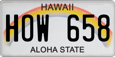 HI license plate HOW658