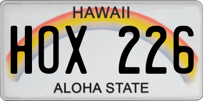 HI license plate HOX226
