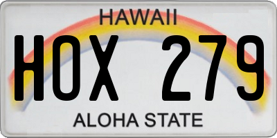 HI license plate HOX279