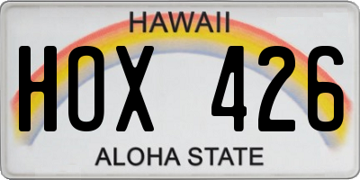 HI license plate HOX426