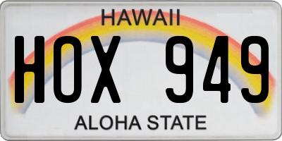 HI license plate HOX949