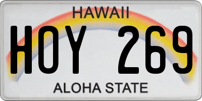 HI license plate HOY269