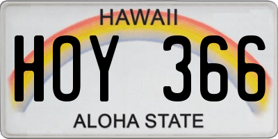 HI license plate HOY366