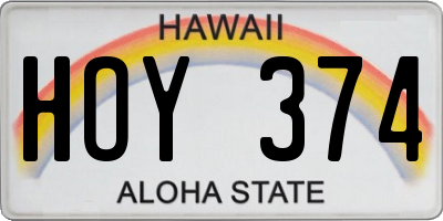 HI license plate HOY374