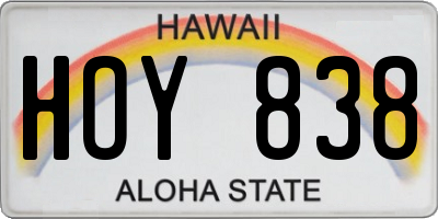 HI license plate HOY838