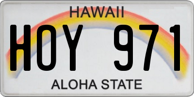 HI license plate HOY971