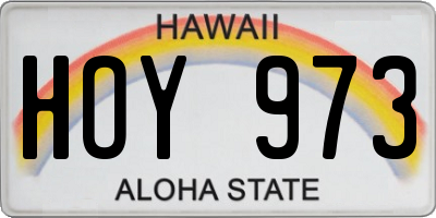 HI license plate HOY973