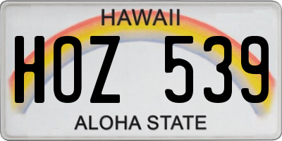 HI license plate HOZ539