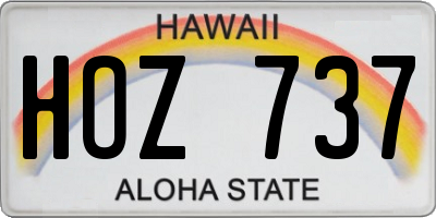 HI license plate HOZ737