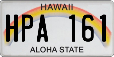 HI license plate HPA161