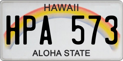 HI license plate HPA573