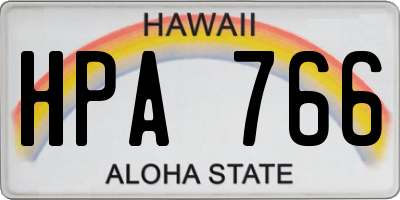 HI license plate HPA766