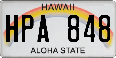 HI license plate HPA848