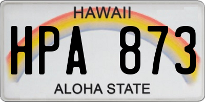 HI license plate HPA873