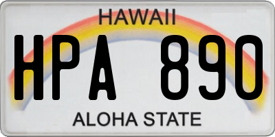 HI license plate HPA890