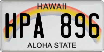 HI license plate HPA896