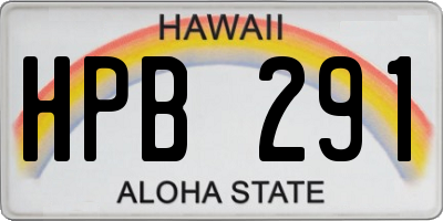 HI license plate HPB291