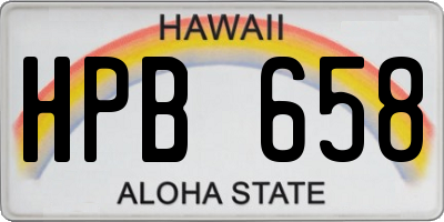 HI license plate HPB658