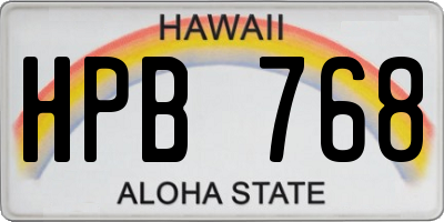 HI license plate HPB768