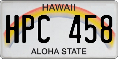 HI license plate HPC458