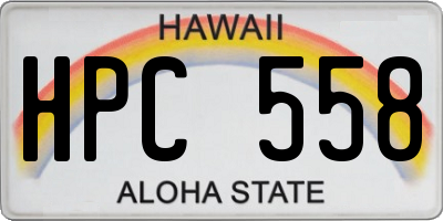 HI license plate HPC558