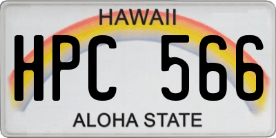 HI license plate HPC566