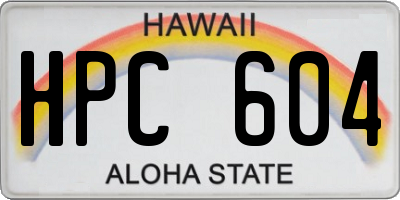 HI license plate HPC604