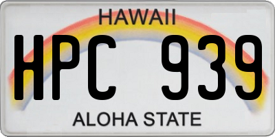 HI license plate HPC939