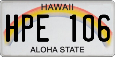 HI license plate HPE106
