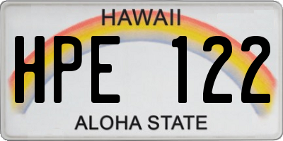 HI license plate HPE122